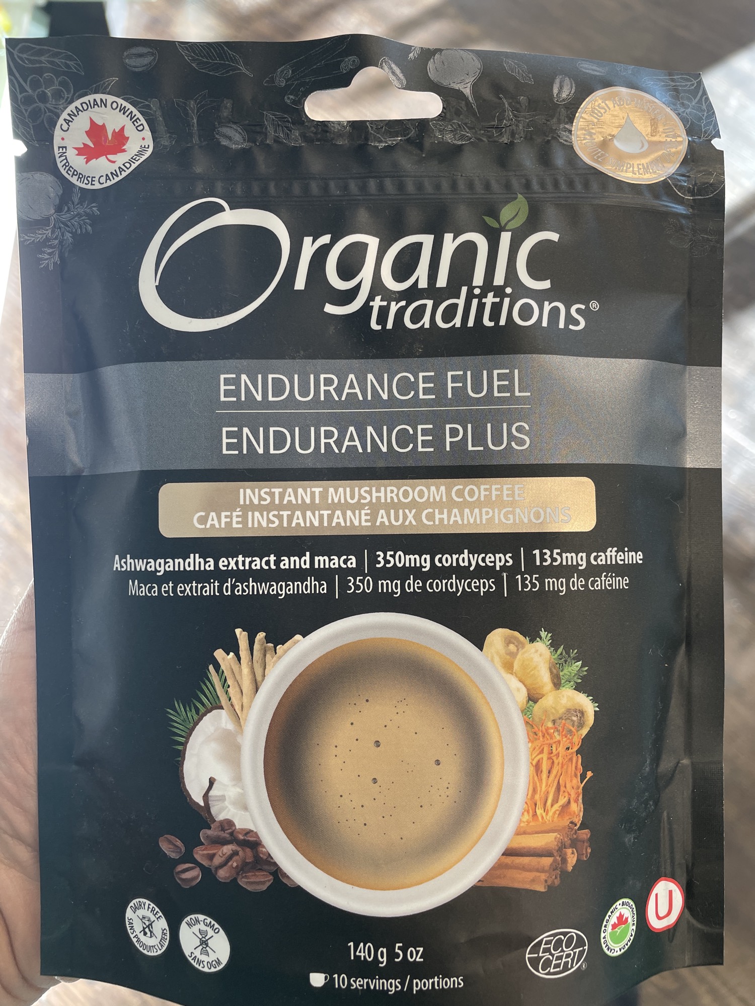 Endurance Fuel Endurance Plus Instant Mushroom Coffee