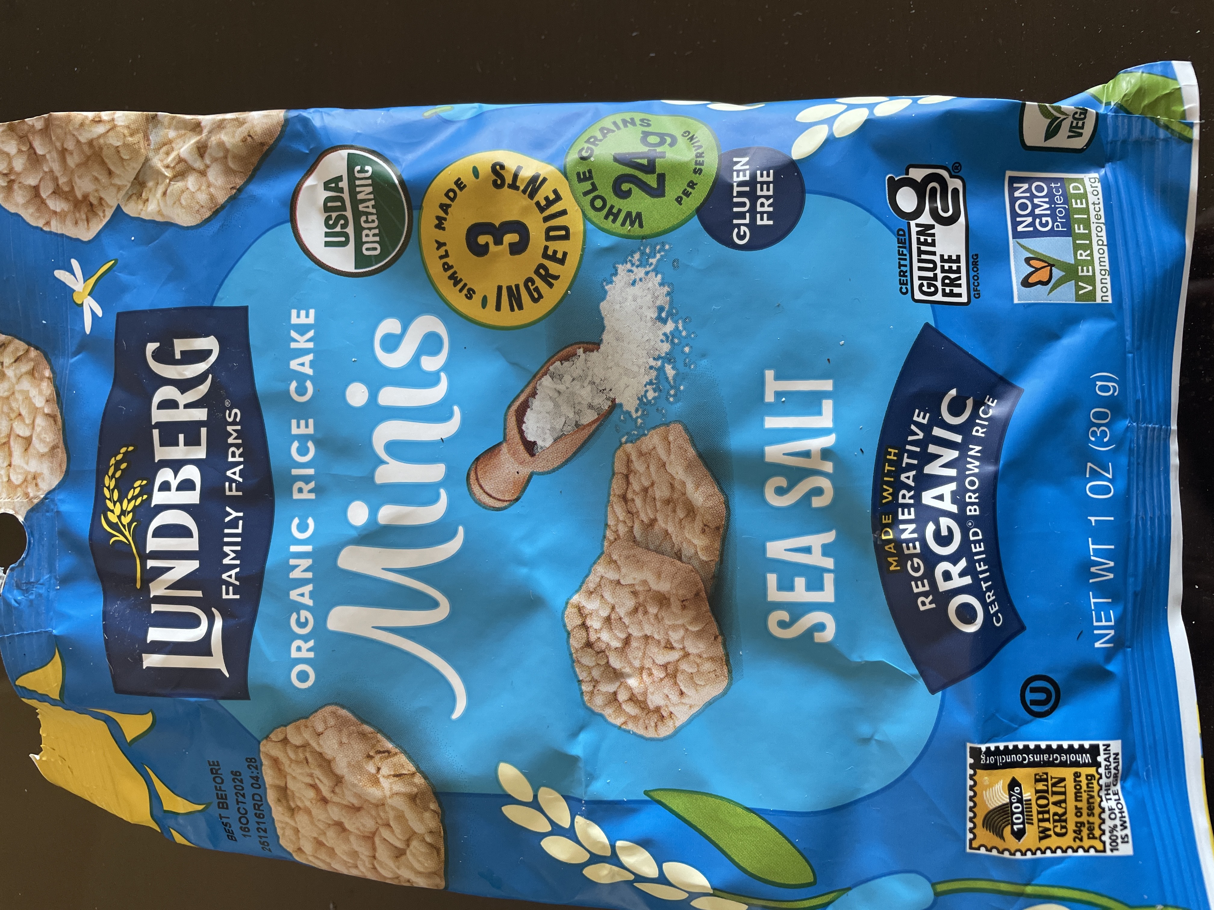 Organic Rice Cake Minis Sea Salt