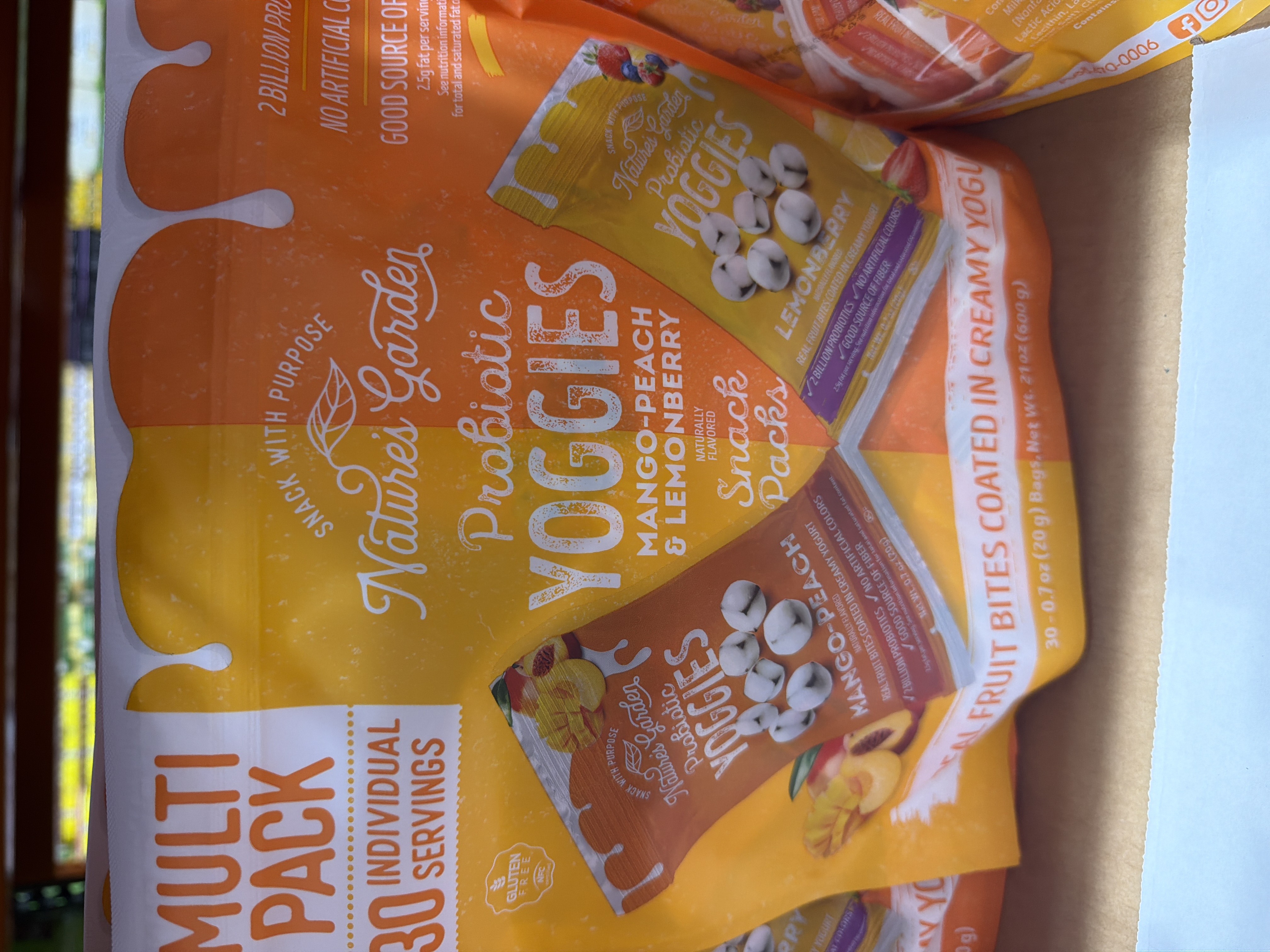 Probiotic Yoggies Mango-Peach & Lemonberry Snack Packs