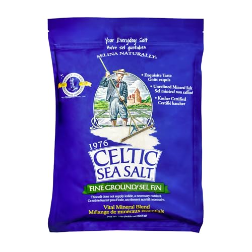 Celtic Sea Salt Fine Ground – Natural Mineral Salt, Sustainably Harvested, GMP Certified, Lab Tested – Baking, Cooking, Seasoning, Everyday Use – 5 lb Resealable Bag