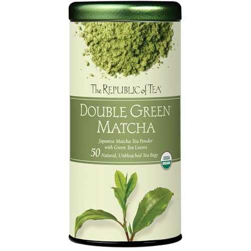 The Republic of Tea Organic Double Green Matcha, 50 Count