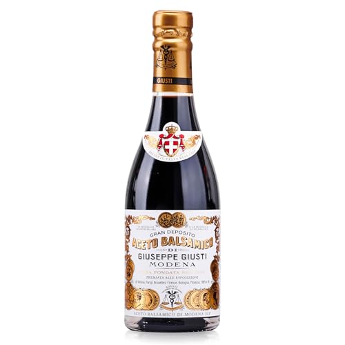Giusti Balsamic Vinegar of Modena IGP – Full-Bodied Italian Gourmet Aceto Balsamico di Modena for Salads, Marinades, Cheese & More – 2 Gold Medals – Made in Italy – 8.45 fl oz (250 ml) - Pack of 1