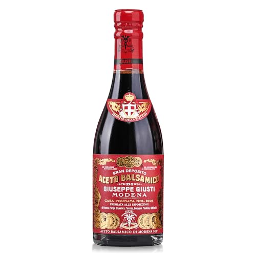 Giusti Italian Balsamic Vinegar of Modena IGP, Matured, Thick & Balanced Authentic Aceto Balsamico, 3 Gold Medals Gran Deposito from Italy - 8.45 fl oz (250ml) - Pack of 1