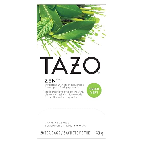 Tazo Tea Bags For an Calming Beverage Green Tea Moderately Caffeinated Tea 20 Tea Bags