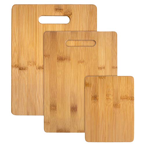 Totally Bamboo Cutting Board Set, 3 Reversible Cutting Boards for Kitchen