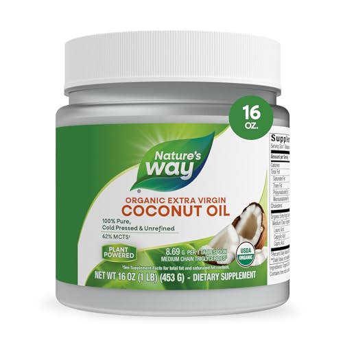 Nature's Way Organic Extra Virgin Coconut Oil, Cold-Pressed, 16 Oz