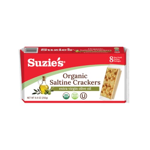 Suzie's Organic Premium Saltine Crackers, Extra Virgin Olive Oil, 8.8oz pack