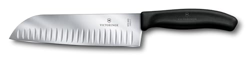Victorinox Swiss Classic 7 Inch Santoku knife, Granton Blade, Black