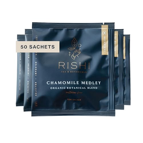 Rishi Tea Chamomile Medley Organic Herbal Tea Bags, Caffeine Free, 50ct