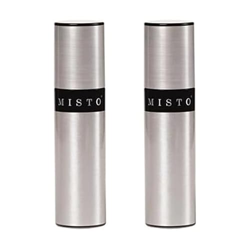 Misto Gourmet Olive Oil Sprayer Set of 2 Aluminum Bottles - Refillable Pump Mister for Cooking, Salads, Grilling - 3.2 oz Each, No Propellants