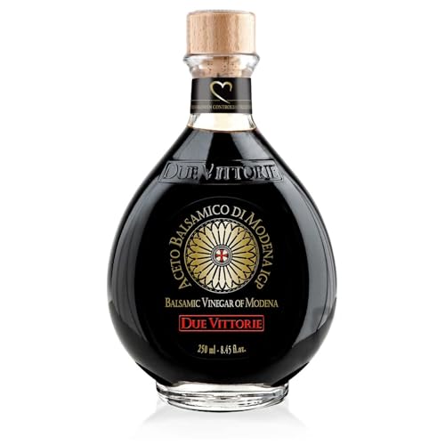 Due Vittorie Oro Gold, Barrel Aged Balsamic Vinegar of Modena IGP with Built in Pourer, All-Natural, Extra Dense Premium Vinegar Aceto Balsamico di Modena IGP Italy - 8.45fl oz / 250ml