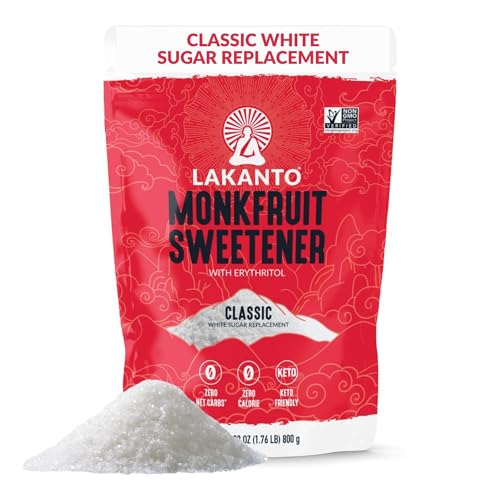 Lakanto Monk Fruit Sweetener with Erythritol, Classic White, 1.76 Lb