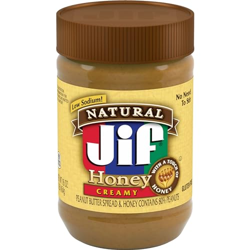 Jif Natural Creamy Peanut Butter Spread and Honey, 16 Oz. Jar