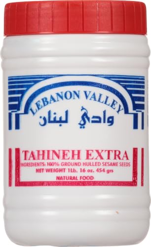 Lebanon Valley Tahineh Extra 100% Ground Hulled Sesame Seed Tahina Tahini, 16.0 Ounce
