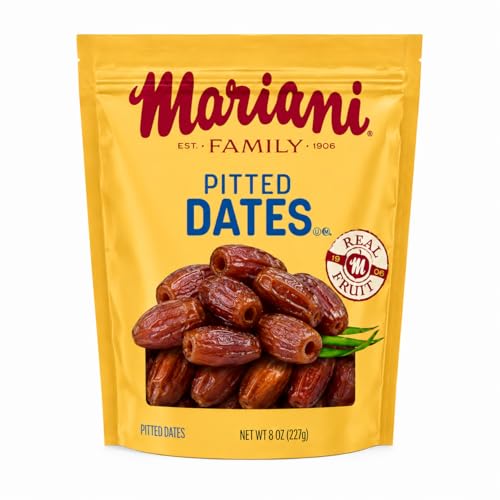 Mariani Pitted Dates, 8 Oz Bag | Naturally Sweet Dates for Snacking, Baking & Cooking | Ready-to-Eat Dried Fruit | Resealable Bag