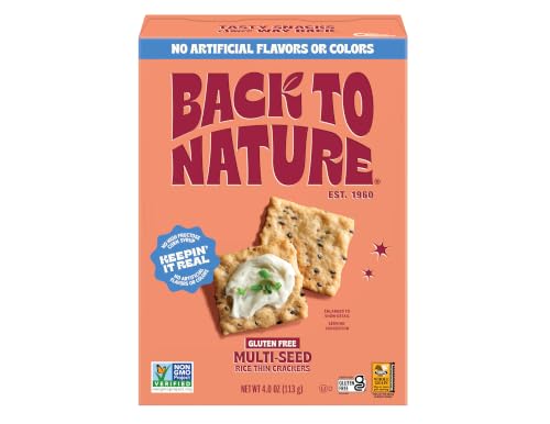 Back to Nature Non-GMO Rice Thins, Gluten Free Multi-Seed, 4 Ounce