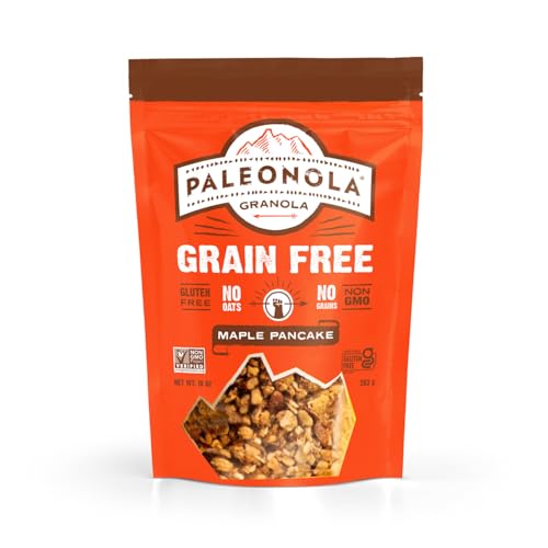 Paleonola Maple Pancake Grain Free Granola, 10 Oz Resealable Bag (Pack of 1) - Grainless Paleo Granola Blended w/Organic Maple Syrup, Almonds, Pepitas, Pecans, & Vanilla Extract - Gluten & Dairy Free