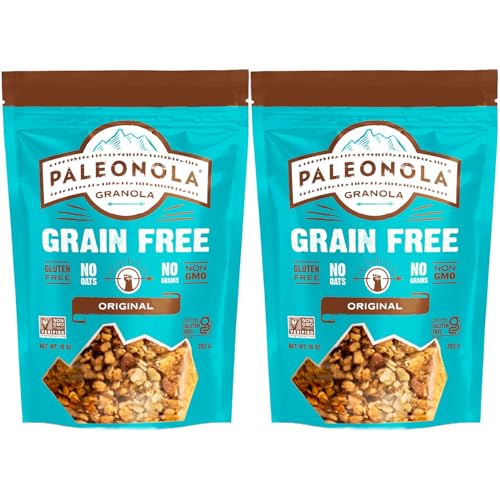 Paleonola Original Grain Free Granola, 10 Oz Resealable Bag (Pack of 2) - Grainless Protein Paleo Granola Blended with Dried Coconut and Cranberries - Low Carb, Gluten & Dairy Free, Non-GMO Snack