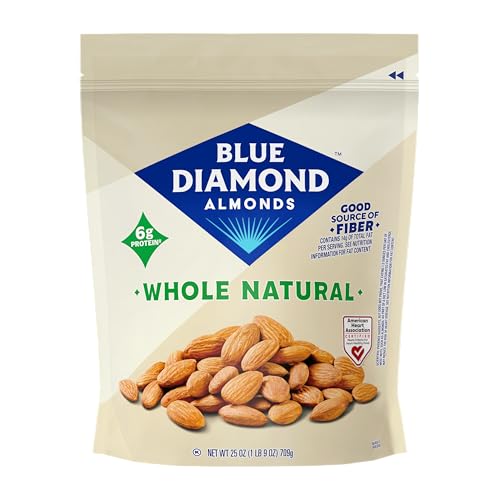 Blue Diamond Almonds Whole Natural Raw Snack Nuts, 25 Oz Resealable Bag (Pack of 1)