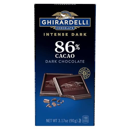 Ghirardelli, Premium Dark 86% Cacao Dark Chocolate Bar, Bold Extra Dark Chocolate with Rich Cocoa Notes, 3.2 Ounce