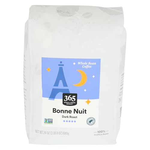 365 by Whole Foods Market, Bonne Nuit Whole Bean Coffee, Dark Roast, 24 Ounce