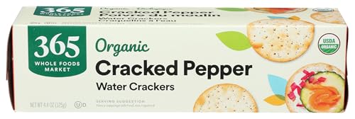365 by Whole Foods Market, Organic Cracked Pepper Water Crackers, 4.4 Ounce