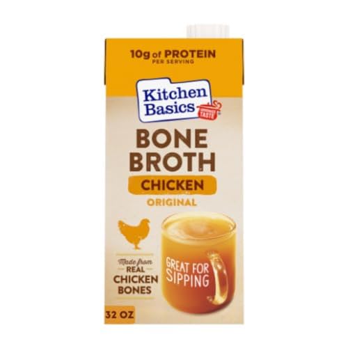 Kitchen Basics Chicken Bone Broth, 32 oz. Carton, Great size for any meal, Soups and Side Dishes
