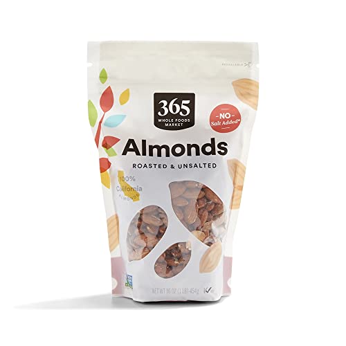 365 by Whole Foods Market, Roasted And Unsalted Almonds, 16 Ounce