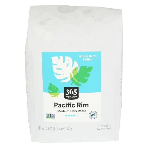 365 by Whole Foods Market, Pacific Rim Whole Bean Coffee, Medium-Dark Roast, 24 Ounce
