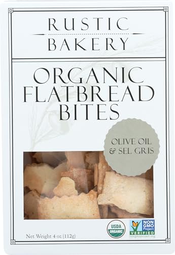 Rustic Bakery, Flatbread Bites Olive Oil Sel Gris Organic, 4 Ounce