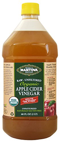 Mantova Organic Apple Cider Vinegar With The Mother 68 oz -100% USDA Certified Organic - Raw, Unfiltered