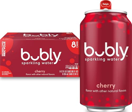 bubly Sparkling Water, Cherry, 12 Fl Oz Cans (8 Pack)