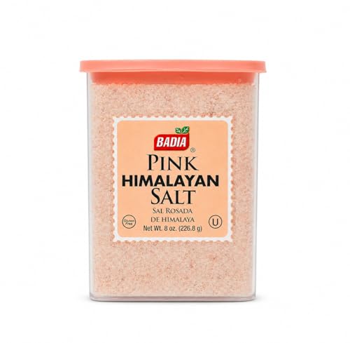 Badia Pink Himalayan Salt, 8 oz – Pure Mineral-Rich & Naturally Mined - Kosher, MSG Free
