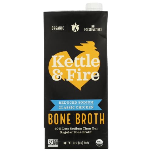 Kettle & Fire, Organic Low Sodium Chicken Bone Broth, 32 OZ