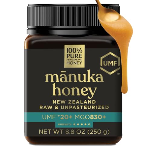 Raw Manuka Honey UMF 20+ MGO 830+ Certified Honey New Zealand 8.8 Oz Jar