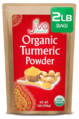Organic Turmeric Powder 2 LB Bulk Bag - Lab Tested, 100% Raw with Curcumin, Reports Available, Pure, USDA Organic & Non-GMO from India by Jiva Organics