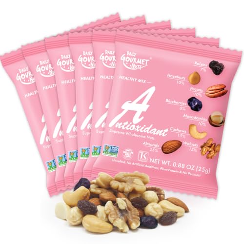 Daily Gourmet Nuts - Unsalted Mixed Nuts Snack Packs/Individually Wrapped Snacks/Nut Snacks/No Peanuts/Healthy Trail Mix Individual Packs/Deluxe Assorted Snacks