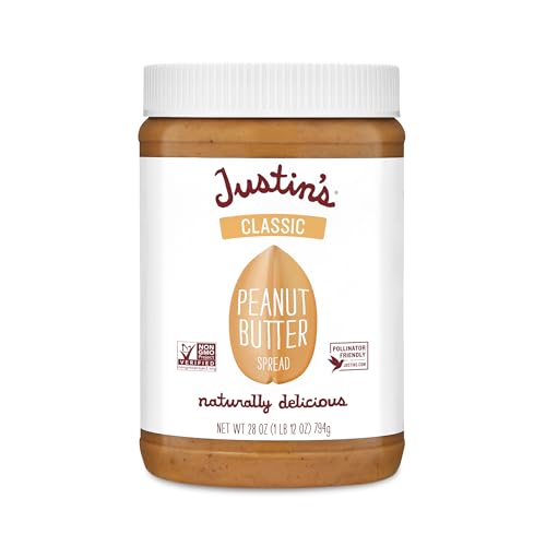 Justin's NUT Butter, PNUT BTR, Classic, Size 28 OZ - No Artificial Ingredients Gluten Free Kosher,1.75 Pound (Pack of 1)