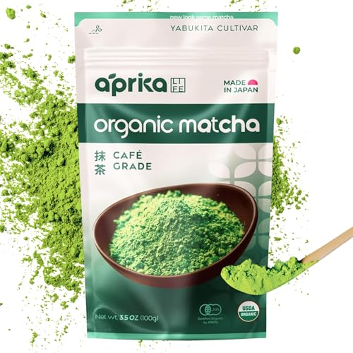 AprikaLife Organic Matcha Powder from Japan, Ceremonial Café Grade USDA/JAS