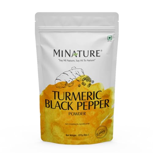minature Turmeric Root Powder with Black Pepper, 227g (8oz)| Pure Curcuma Longa & Piper Nigrum| Traditional Superfood for Cooking and Natural Wellness Support