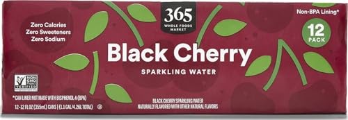 365 by Whole Foods Market, Black Cherry Sparkling Water 12pk, 12 Fl Oz