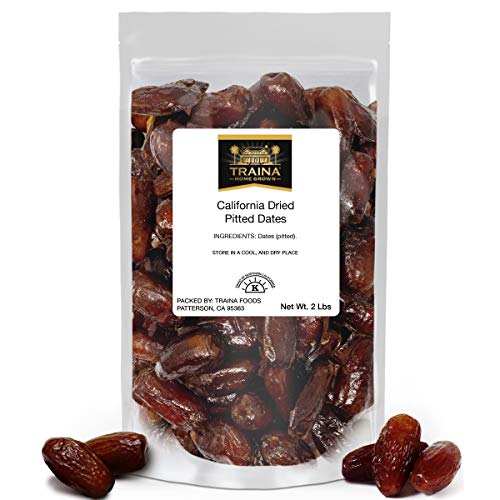 Traina Home Grown Whole Pitted Deglet Dates- Bulk (2lbs / 32oz)