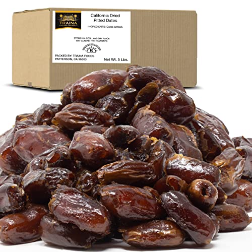 Traina Home Grown Whole Pitted Deglet Dates - Bulk (5lbs)