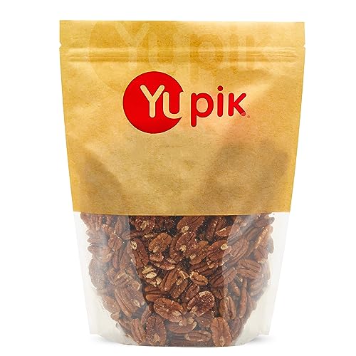 Yupik Jumbo Pecans, Halves, 2.2 lb (35.2 oz), Kosher, Gluten-Free, Raw Nuts, Half Pieces, Unsalted, Unroasted, Oil-Free, Crunchy, Source of Fiber, Healthy Snacks, Ideal for Baking & Cooking
