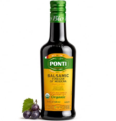 Ponti Organic Balsamic Vinegar of Modena Italian IGP USDA Organic 16.9 floz