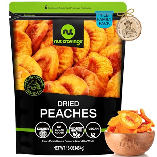 NUT CRAVINGS - Dried California Peaches (16oz, 1 LB) No Sugar Added