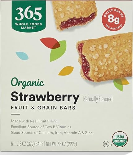 365 by Whole Foods Market, Organic Strawberry Cereal Bar 6 Count, 7.8 Ounce