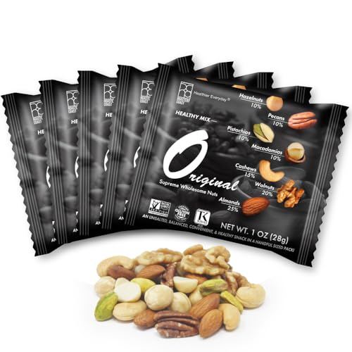 Roastery Coast - Mixed Nuts Variety Pack for Adults | Healthy Snacks | Individual Packs | Unsalted | No Peanuts | Assorted Nuts Snack | Pistachios | Almonds | Hazelnuts | Pecans | Slow Dry-Roasted
