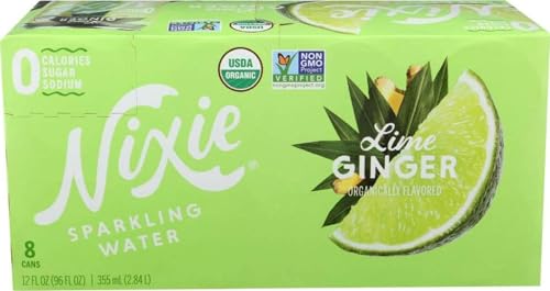 Nixie Organic Lime Ginger Sparkling Water 8 Pack, 12 FZ