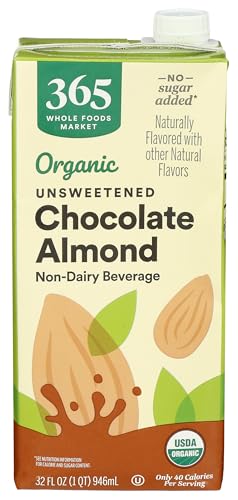 365 by Whole Foods Market, Organic Chocolate Unsweetened Almond Milk, 32 Fl Oz